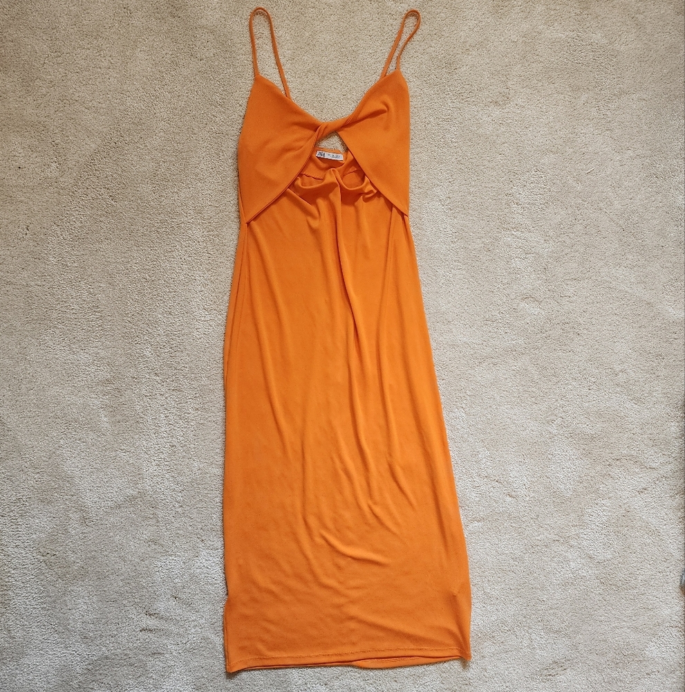 Zara Vibrant Orange Dress